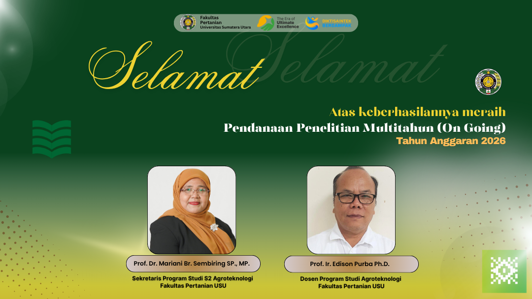 Dosen Fakultas Pertanian USU Raih Pendanaan Penelitian Multitahun Tahun 2026
